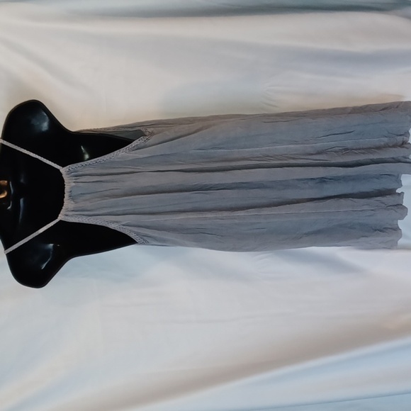 Rainforest Cafe Embroidered Cotton blend Dress XLarge, gray & neon pink - Picture 3 of 5